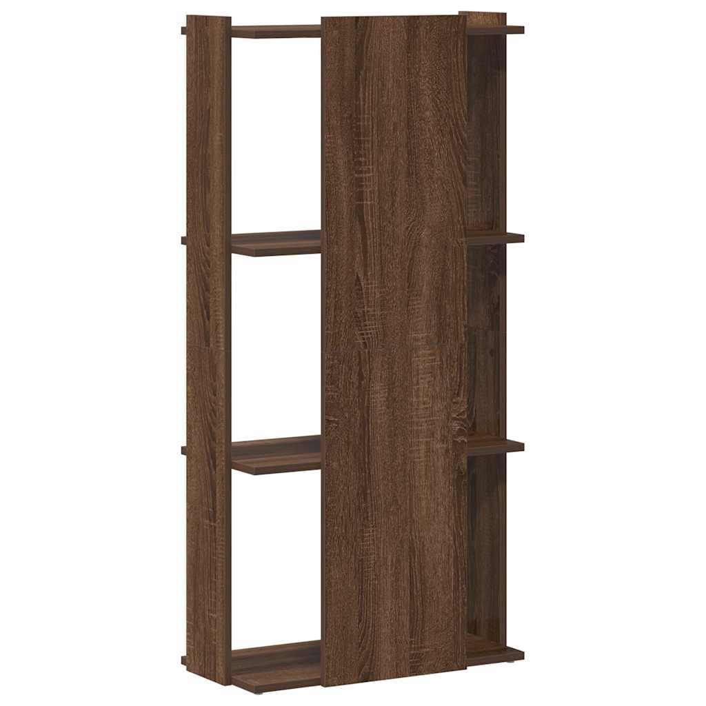 vidaXL Βιβλιοθήκη 3 Επιπέδων Καφέ Δρυς 60 x 30 x 120 εκ. Επεξεργ. Ξύλο