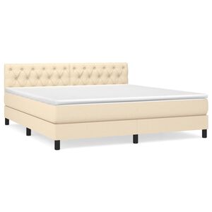 vidaXL &Kappa;&rho;&epsilon;&beta;ά&tau;&iota; Boxspring &mu;&epsilon; &Sigma;&tau;&rho;ώ&mu;&alpha; &Kappa;&rho;&epsilon;&mu; 160x200 &epsilon;&kappa;. &Upsilon;&phi;&alpha;&sigma;&mu;ά&tau;&iota;&nu;&omicron;