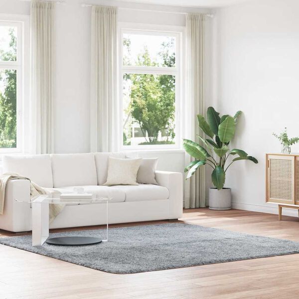 vidaXL Χαλί Shaggy με Ψηλό Πέλος NAVARRA Ανοιχτό Γκρι 240x240 εκ.