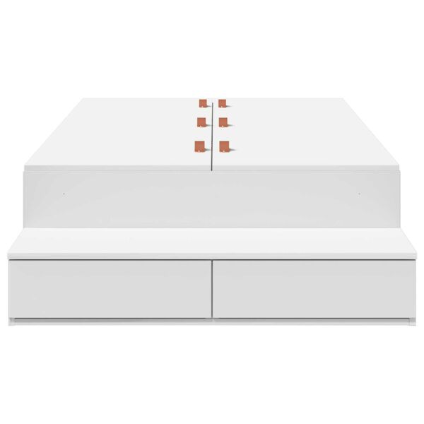 vidaXL Κρεβάτι με αποθηκευτικό χώρο Λευκό 236.5 x 90 x 31.5 εκατοστά