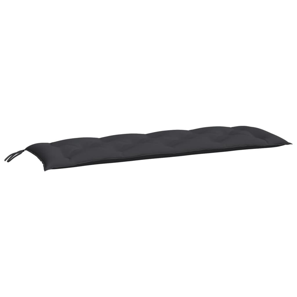 vidaXL Μαξιλάρια Πάγκου Κήπου 2 τεμ. Μαύρο 150x50x7cm Ύφασμα Oxford