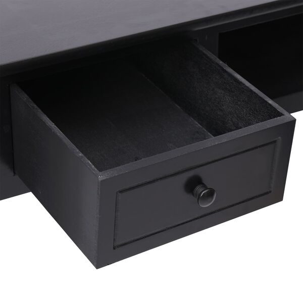 vidaXL Γραφείο Μαύρο 108 x 45 x 76 εκ. από Μασίφ Ξύλο Παυλώνιας
