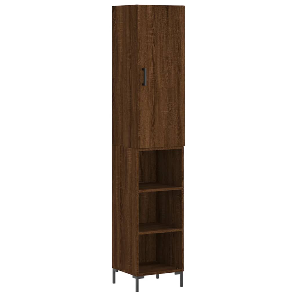 vidaXL Ντουλάπι Καφέ Δρυς 34,5 x 34 x 180 εκ. από Επεξεργασμένο Ξύλο