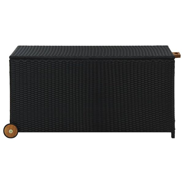 vidaXL Κουτί Αποθήκευσης Κήπου Μαύρο 120x65x61 εκ. Συνθετικό Ρατάν