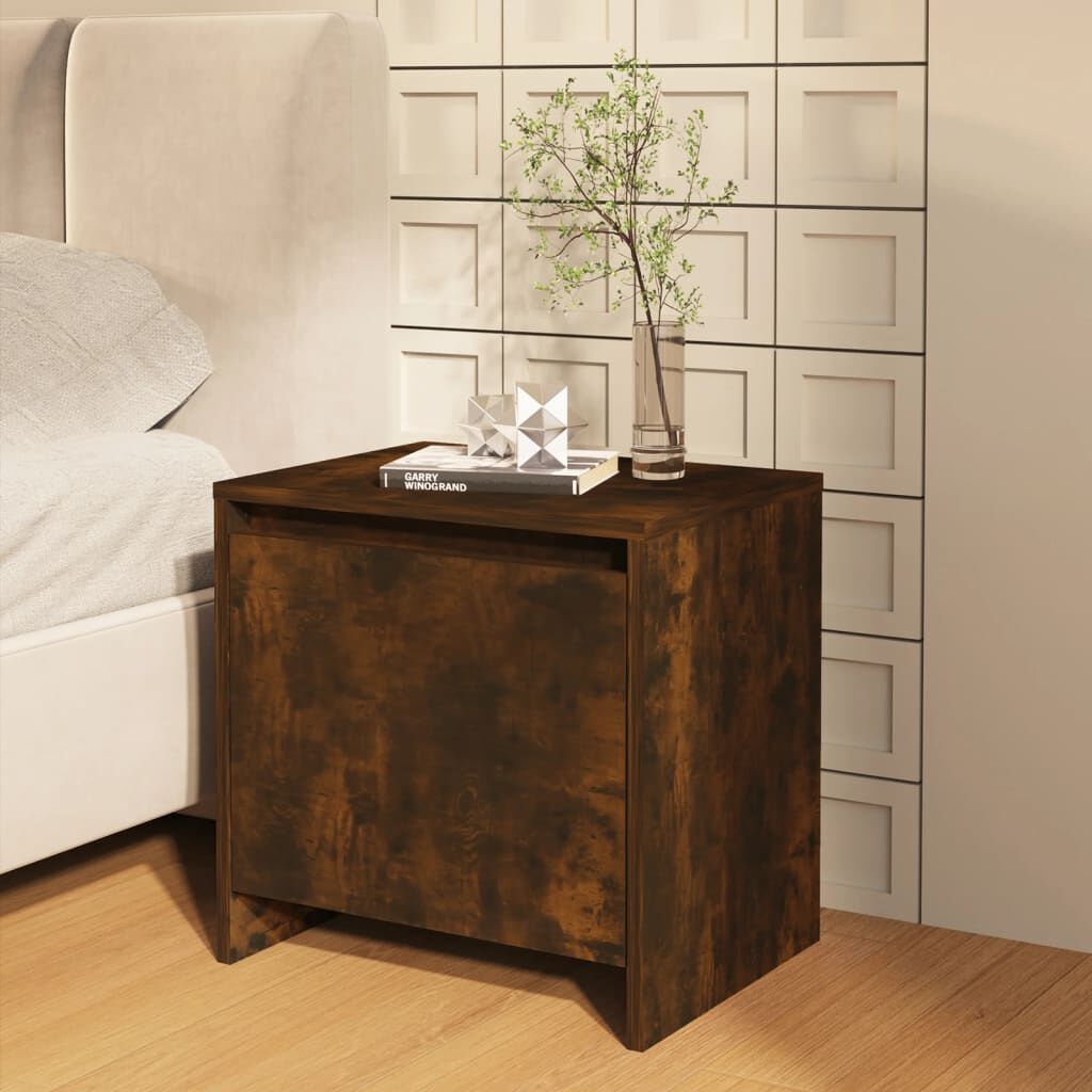 vidaXL Κομοδίνο Καπνιστή Δρυς 45x34x44,5 εκ. από Επεξεργασμένο Ξύλο