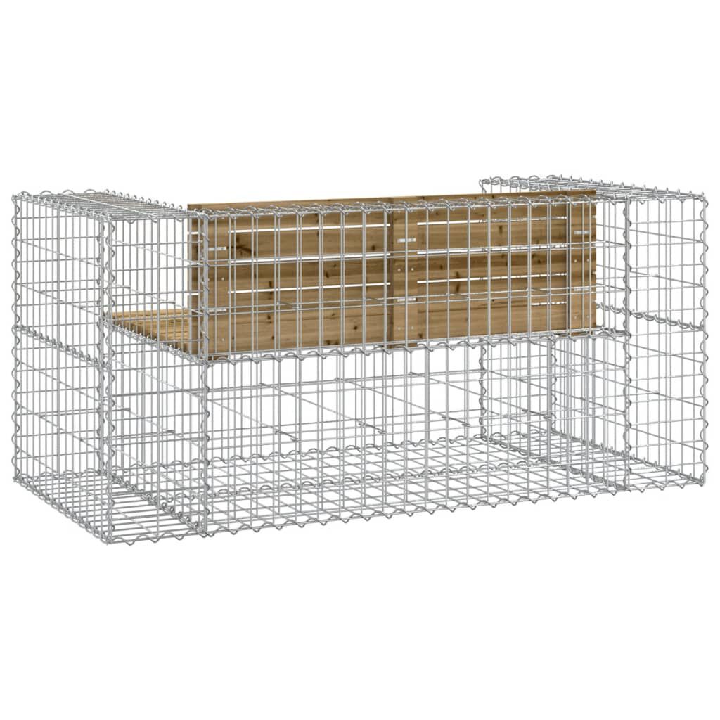 vidaXL Παγκάκι Κήπου Συρματοκιβώτιο 143x71x65,5 εκ. Εμποτ. Ξύλο Πεύκου