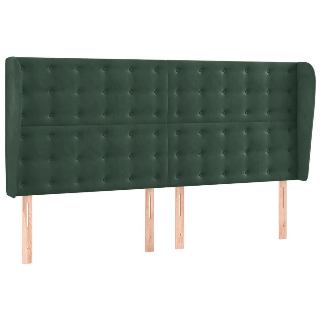 vidaXL Κεφαλάρι με Πτερύγια Πράσινο 183x23x118/128 εκ. Βελούδινο