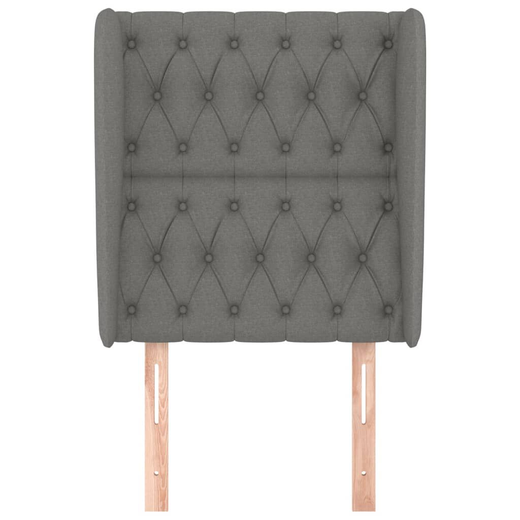 vidaXL Κεφαλάρι με Πτερύγια Σκούρο Γκρι 83x23x118/128 εκ. Υφασμάτινο