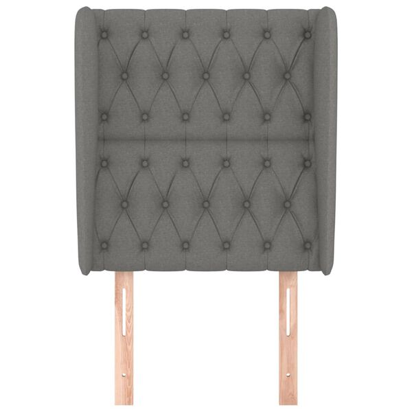 vidaXL Κεφαλάρι με Πτερύγια Σκούρο Γκρι 83x23x118/128 εκ. Υφασμάτινο