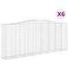 vidaXL Συρματοκιβώτια Τοξωτά 6 τεμ. 400x50x160/180 εκ. Γαλβαν. Ατσάλι
