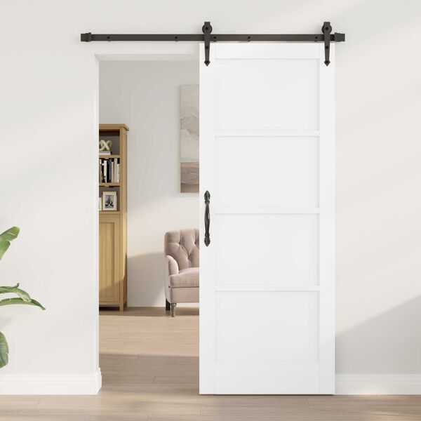 vidaXL Συρόμενη Πόρτα ORKDAL Λευκό 78 x 202 εκ. Μασίφ ξύλο πεύκου