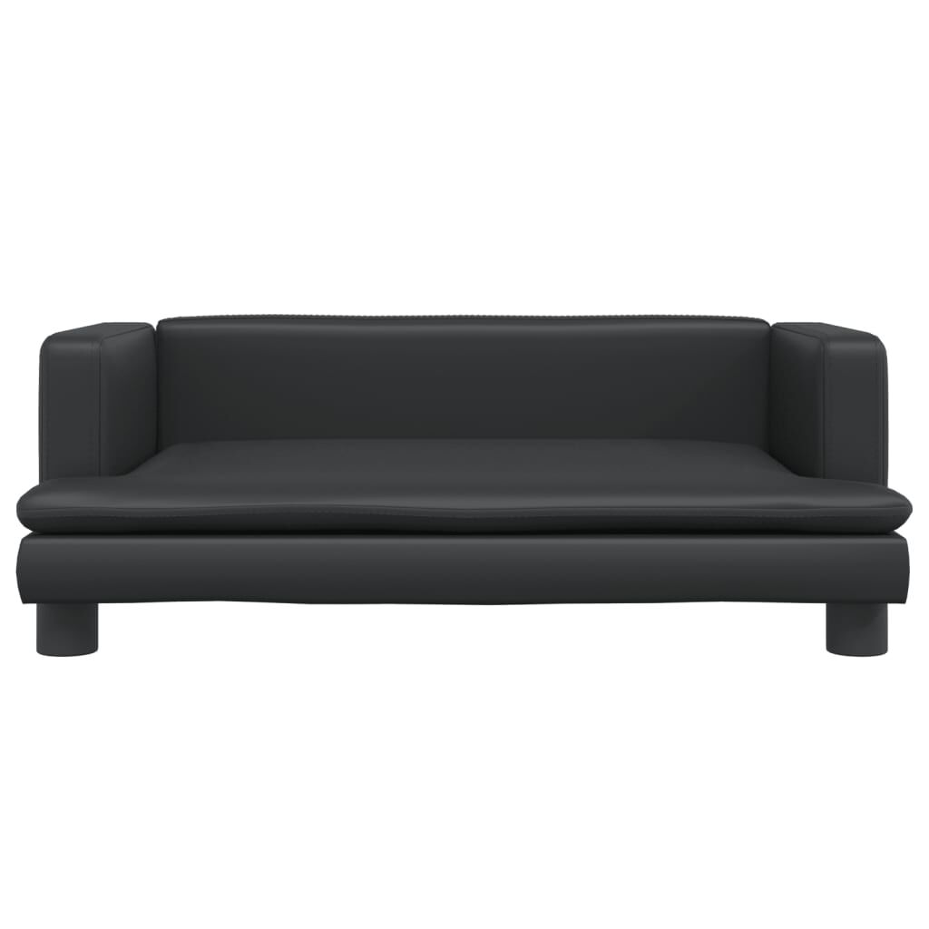 vidaXL Καναπές Παιδικός Μαύρος 80 x 45 x 30 εκ. από Συνθετικό Δέρμα