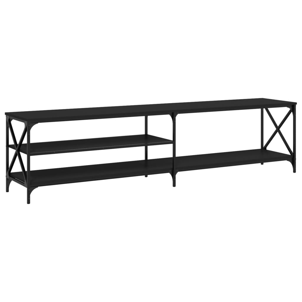 vidaXL Έπιπλο Τηλεόρασης Μαύρο 200x40x50 εκ. από Επεξεργ. Ξύλο/Μέταλλο