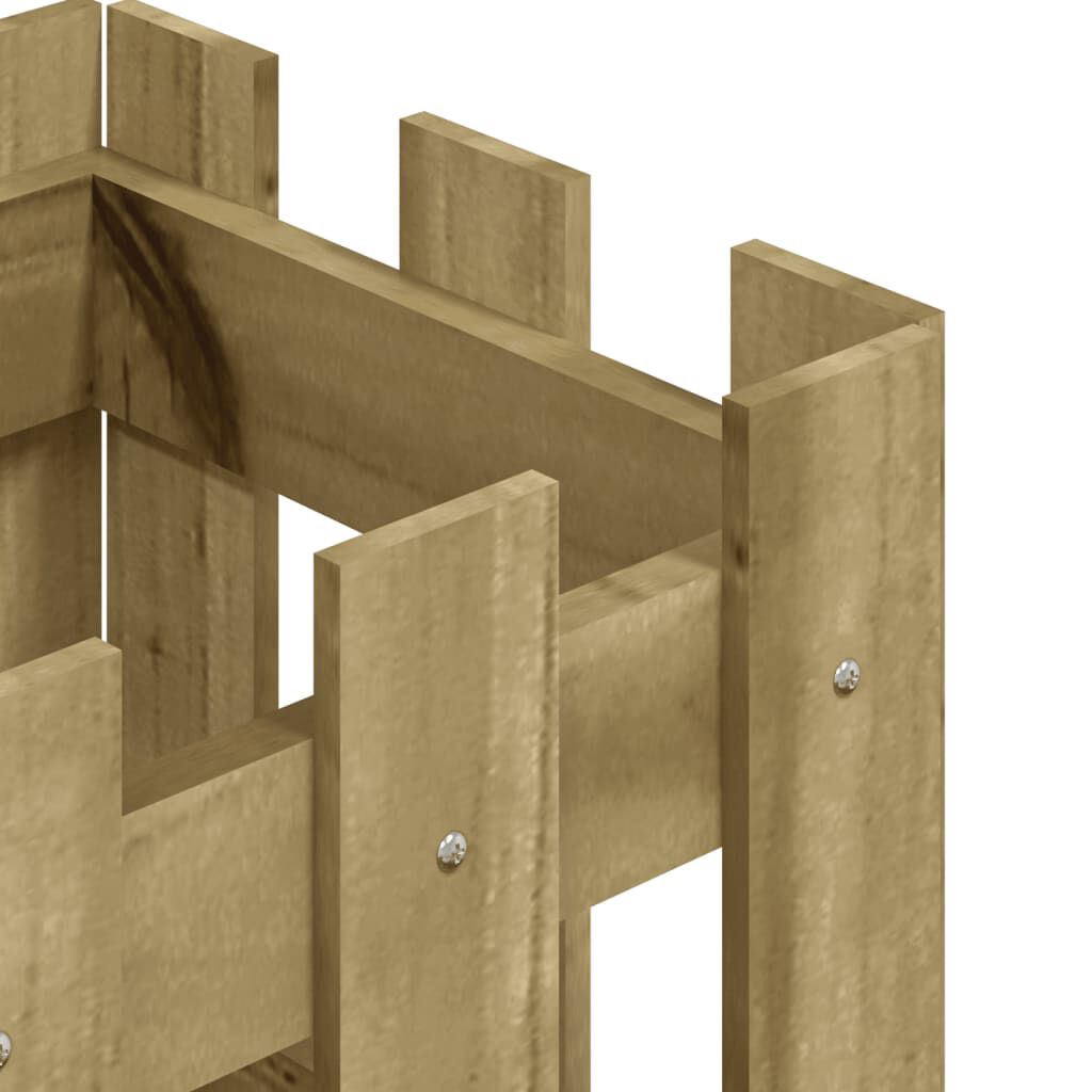 vidaXL Ζαρντινιέρα με Σχέδιο Φράχτη 30x30x30 εκ. Εμποτισμ. Ξύλο Πεύκου