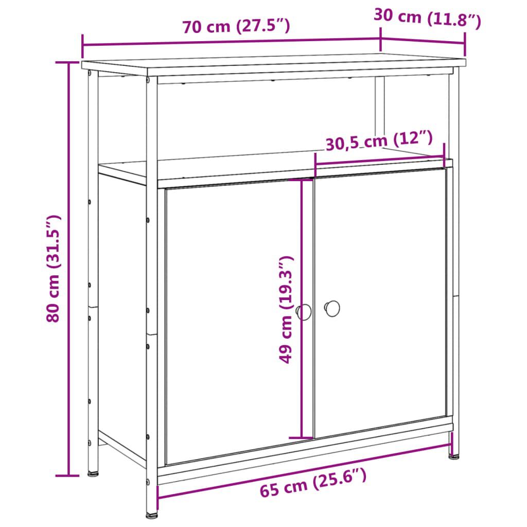 vidaXL Ντουλάπι Όψη Παλαιού Ξύλου 70x30x80 εκ. από Επεξεργασμένο Ξύλο
