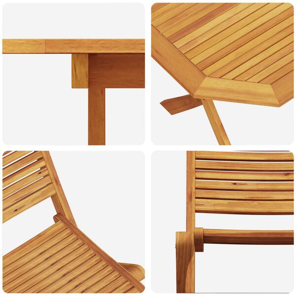 vidaXL Σετ Εξωτερικού Φαγητού 7 pcs Καστανό 135 x 85 x 75 εκ.