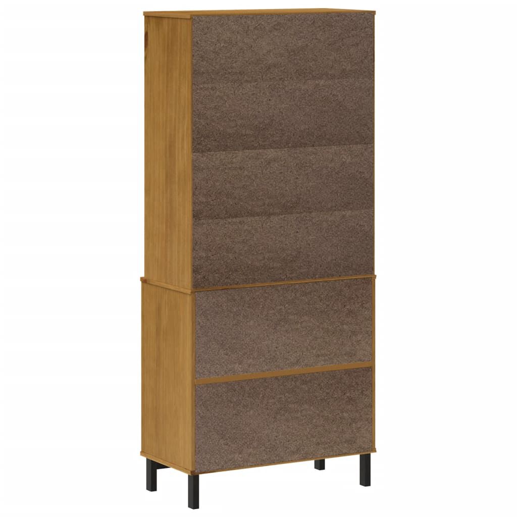 vidaXL Ντουλάπι FLAM 80x40x80εκ. από Μασίφ Ξύλο Πεύκο με Γυάλινη Πόρτα