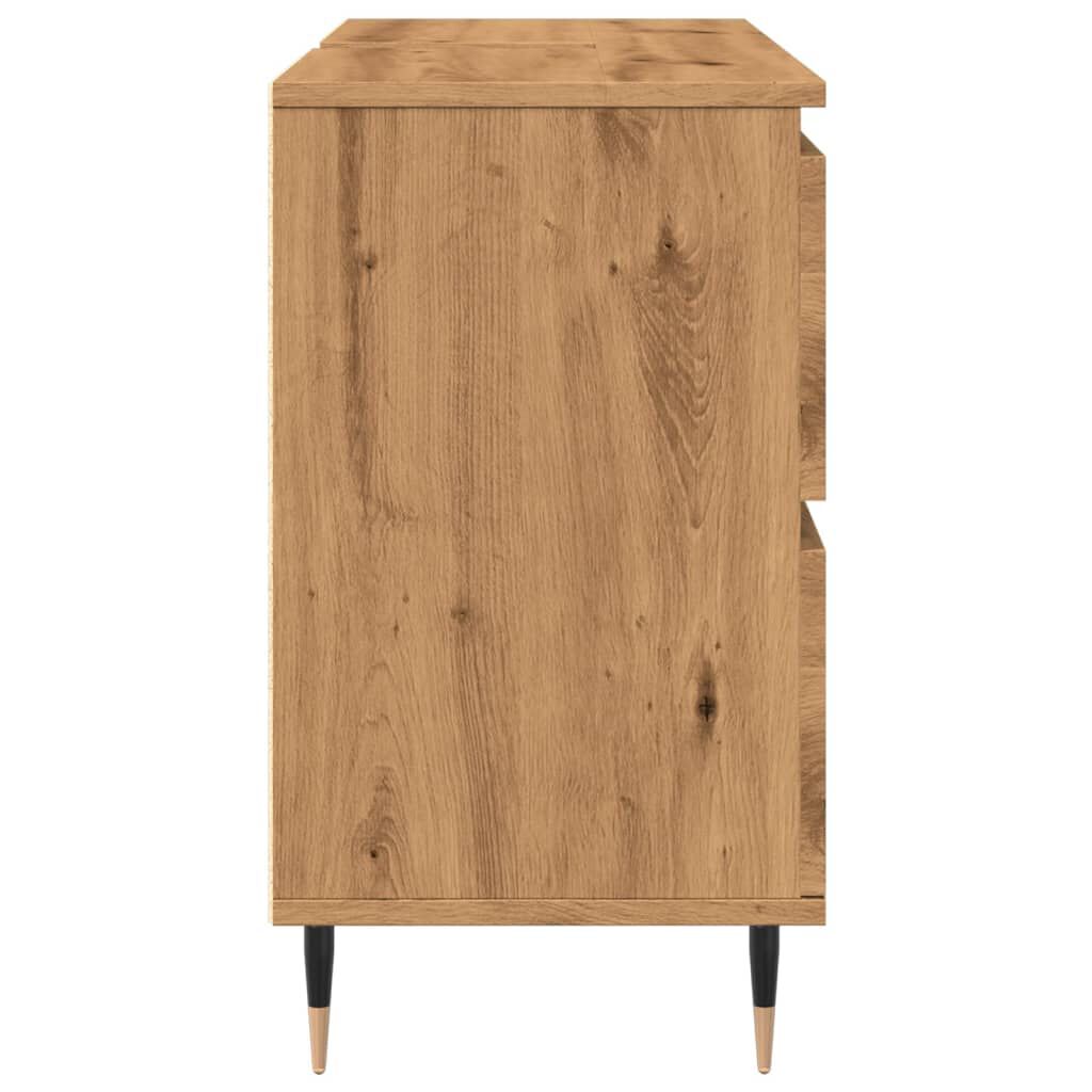 vidaXL Ντουλάπι μπάνιου Δρυς τεχνίτης 80x33x60 cm Κατασκευασμένο ξύλο