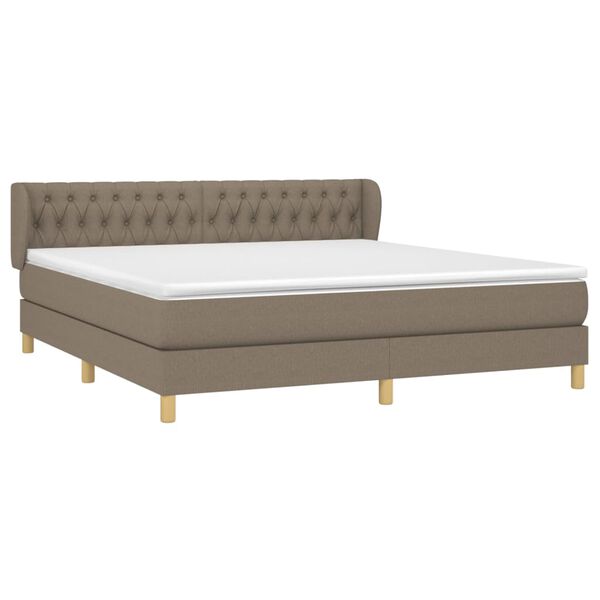 vidaXL &Kappa;&rho;&epsilon;&beta;ά&tau;&iota; Boxspring &mu;&epsilon; &Sigma;&tau;&rho;ώ&mu;&alpha; Taupe 180x200 &epsilon;&kappa;. &Upsilon;&phi;&alpha;&sigma;&mu;ά&tau;&iota;&nu;&omicron;