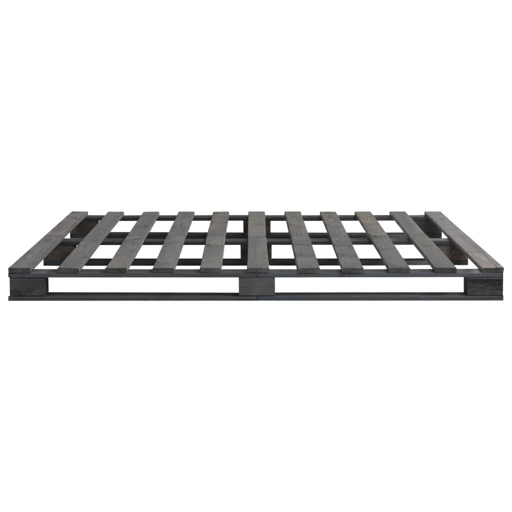 vidaXL Πλαίσιο Κρεβατιού Γκρι 160 x 200 εκ. Παλέτες Μασίφ Ξύλο Πεύκου
