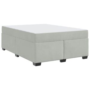 vidaXL Σκελετός κρεβατιού με στρώμα Ανοιχτό γκρι 140 x 200 cm Βελούδο