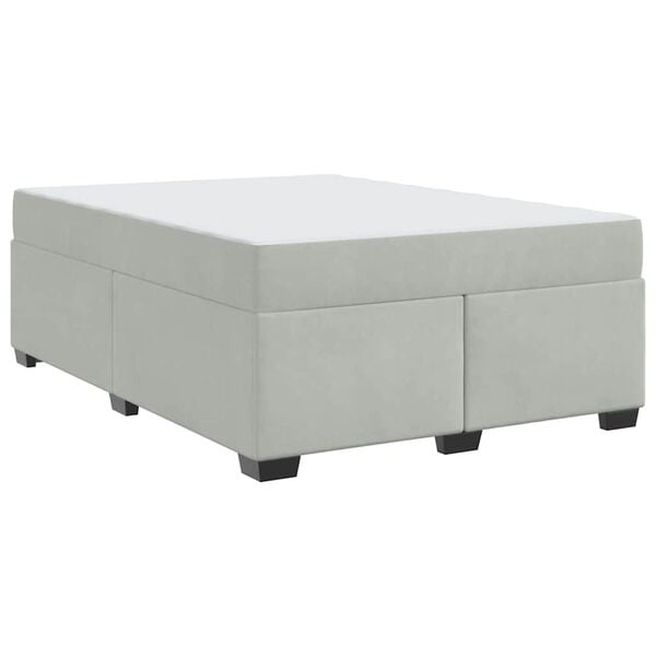 vidaXL Σκελετός κρεβατιού με στρώμα Ανοιχτό γκρι 140 x 200 cm Βελούδο