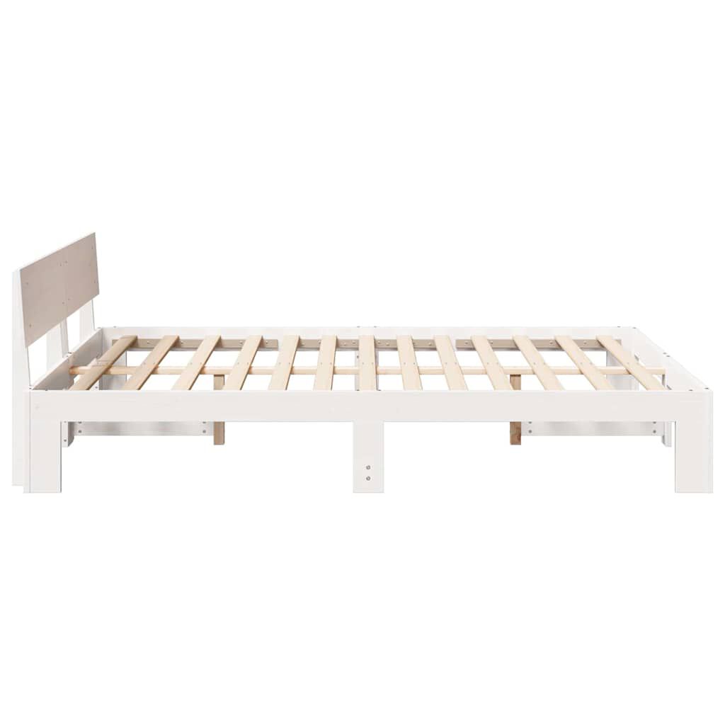 vidaXL Σκελετός Κρεβατιού Λευκό 140 x 200 cm Μασίφ ξύλο πεύκου