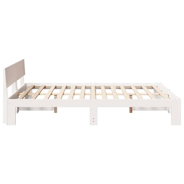 vidaXL Σκελετός Κρεβατιού Λευκό 140 x 200 cm Μασίφ ξύλο πεύκου