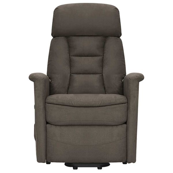 vidaXL Πολυθρόνα Μασάζ με Ανύψωση Σκ. Γκρι Ύφασμα Μικροϊνών