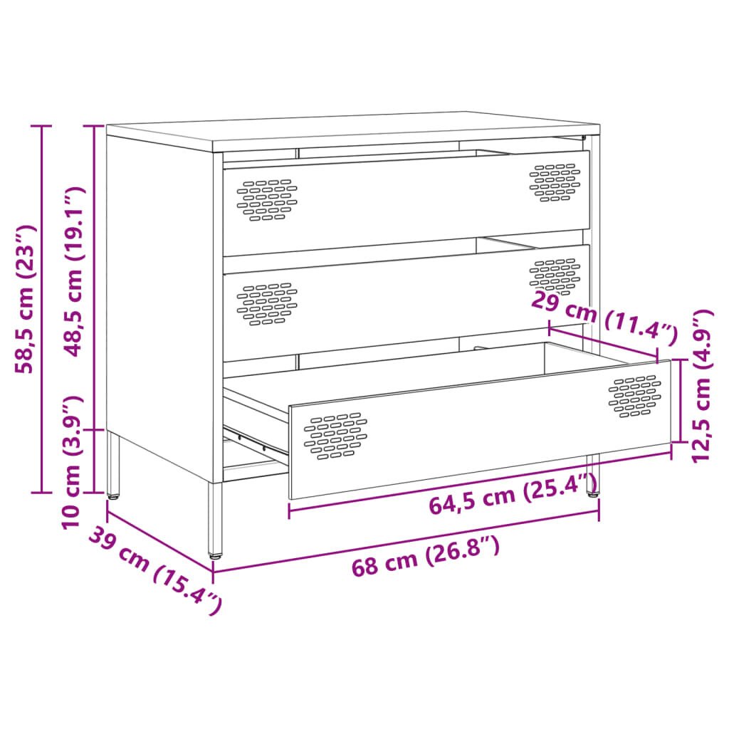vidaXL Ντουλάπι Μουσταρδί 68x39x58,5 εκ. από Χάλυβα Ψυχρής Έλασης
