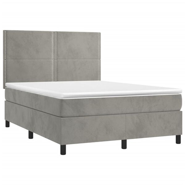 vidaXL &Kappa;&rho;&epsilon;&beta;ά&tau;&iota; Boxspring &mu;&epsilon; &Sigma;&tau;&rho;ώ&mu;&alpha; & LED &Alpha;&nu;.&Gamma;&kappa;&rho;&iota; 140x200 &epsilon;&kappa;. &Beta;&epsilon;&lambda;&omicron;ύ&delta;&iota;&nu;&omicron;