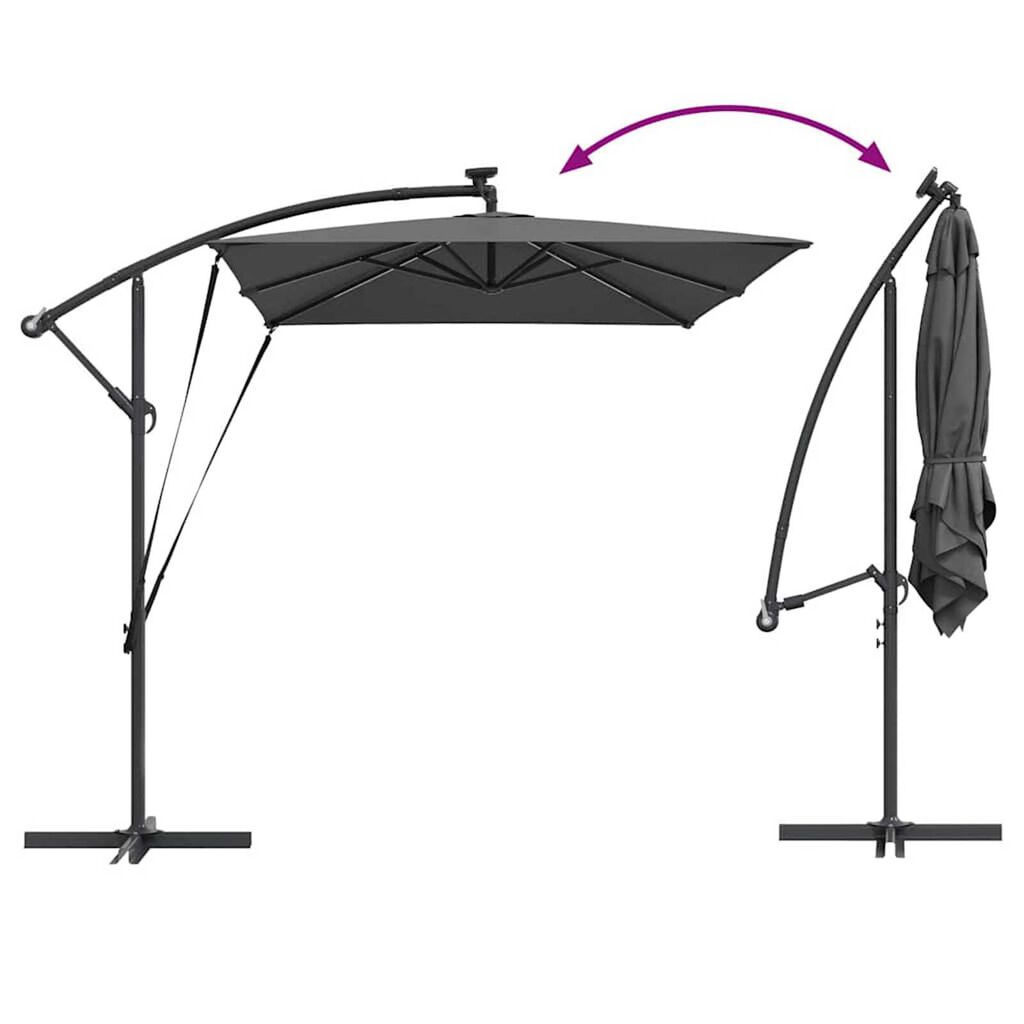 vidaXL Ομπρέλα Cantilever Banana Ανθρακί 294 x 200 x 254 εκ.