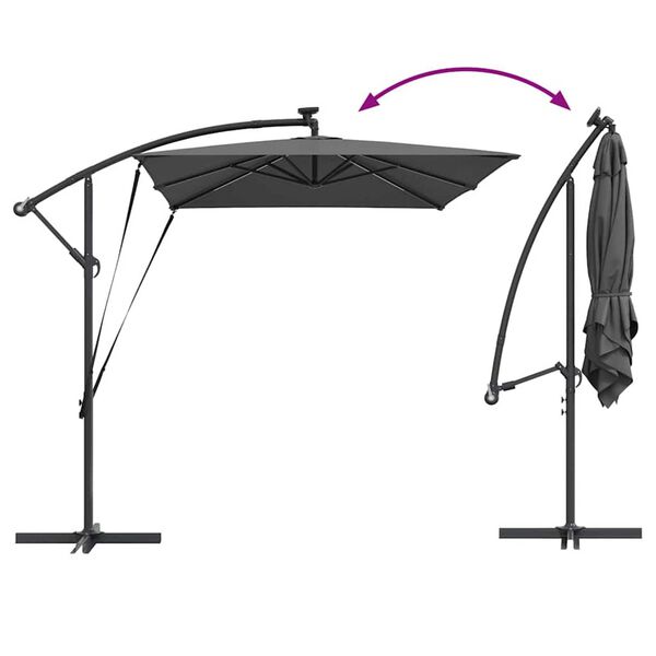 vidaXL Ομπρέλα Cantilever Banana Ανθρακί 294 x 200 x 254 εκ.