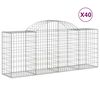 vidaXL Συρματοκιβώτια Τοξωτά 40 τεμ. 200x50x80/100 εκ. Γαλβαν. Ατσάλι