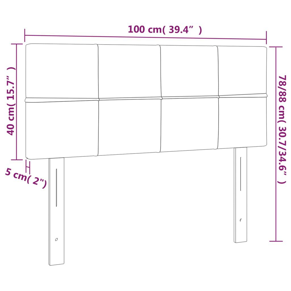 vidaXL Κεφαλάρι Κρεβατιού Σκούρο Γκρι 100x5x78/88 εκ. Βελούδινο
