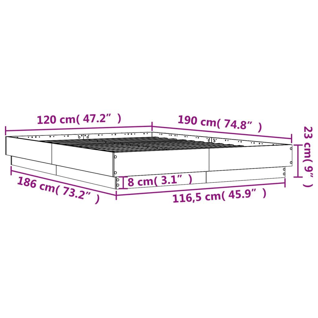 vidaXL Πλαίσιο Κρεβατιού με LED Γκρι sonoma 120 x 190 εκ.