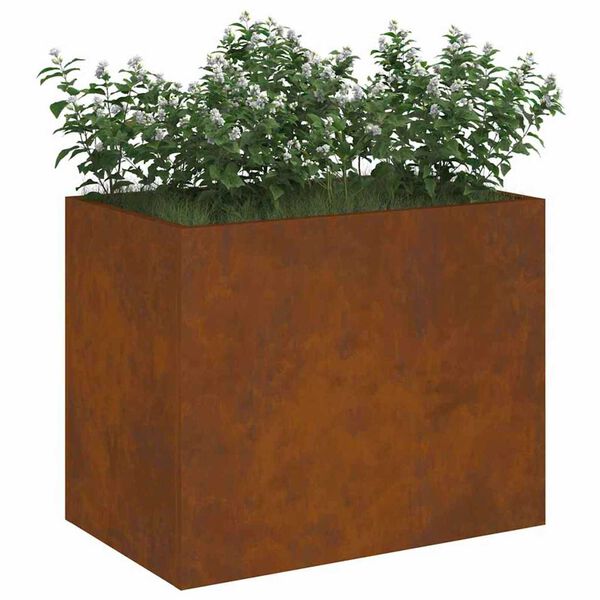 vidaXL Γλάστρα Κήπου Καφέ 50 x 32 x 40 εκ. Φθαρμένο ατσάλι