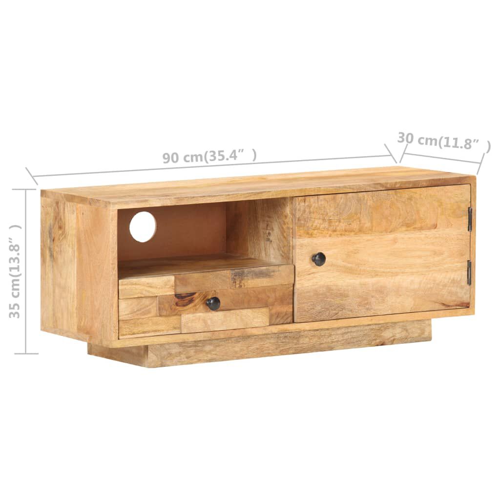 vidaXL Έπιπλο Τηλεόρασης 90 x 30 x 35 εκ. από Μασίφ Ξύλο Μάνγκο