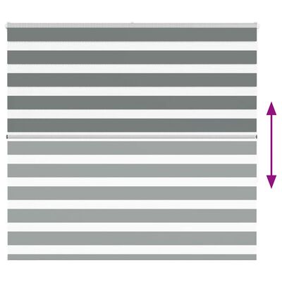 vidaXL Ζέβρα τυφλή Σκούρο Γκρι Πλάτος υφάσματος 155,9 εκ. Πολυεστέρας