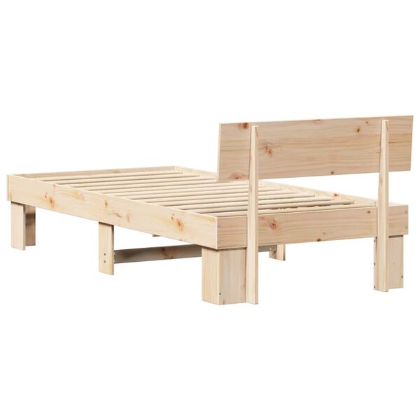 vidaXL Σκελετός Κρεβατιού Καφέ 75 x 190 cm Μασίφ ξύλο πεύκου