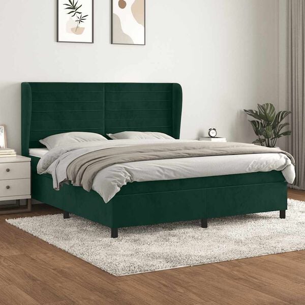 vidaXL &Kappa;&rho;&epsilon;&beta;ά&tau;&iota; Boxspring &mu;&epsilon; &Sigma;&tau;&rho;ώ&mu;&alpha; &Sigma;&kappa;&omicron;ύ&rho;&omicron; &Pi;&rho;ά&sigma;&iota;&nu;&omicron; 180x200&epsilon;&kappa;. &Beta;&epsilon;&lambda;&omicron;ύ&delta;&iota;&nu;&omicron;