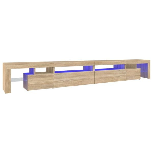 vidaXL Έπιπλο Τηλεόρασης με LED Sonoma Δρυς 290x36,5x40 εκ.