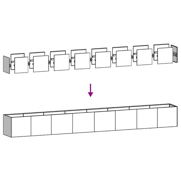 vidaXL Ζαρντινιέρα 360x40x40 εκ. Ατσάλι Σκληρυθέν στον Αέρα