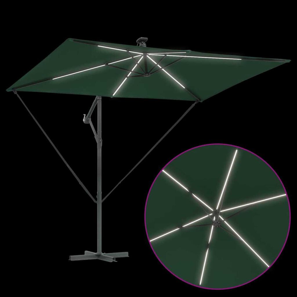 vidaXL Ομπρέλα Cantilever Banana Πράσινο 294 x 200 x 254 εκ.