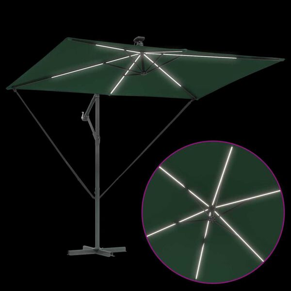 vidaXL Ομπρέλα Cantilever Banana Πράσινο 294 x 200 x 254 εκ.
