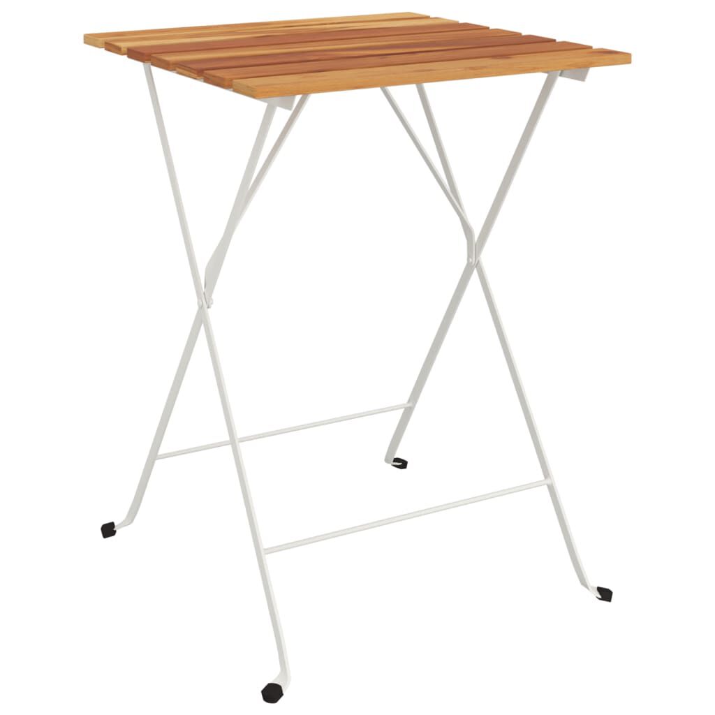 vidaXL Τραπέζι Bistro Πτυσσόμ. 55x54x71 εκ Μασίφ Ξύλο Ακακίας & Ατσάλι