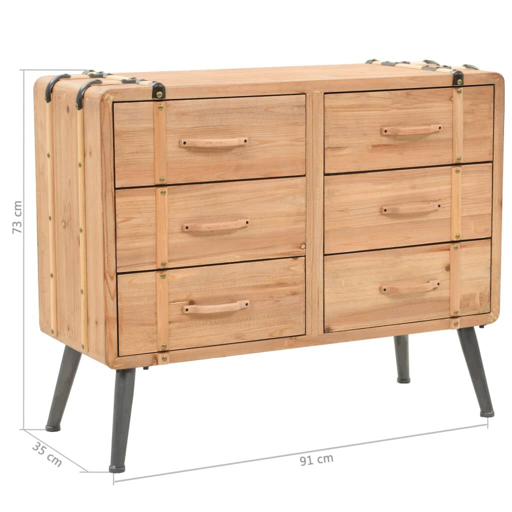 vidaXL Συρταριέρα 91 x 35 x 73 εκ. από Μασίφ Ξύλο Ελάτης