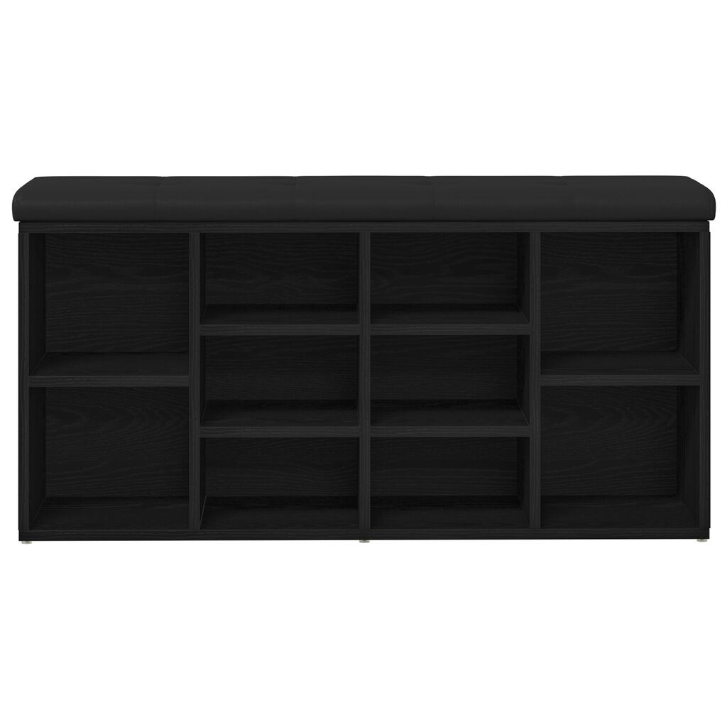 vidaXL Παγκάκι Αποθήκευσης Μαύρο Δρυς 100x30x48 εκ. Επεξεργασμένο Ξύλο