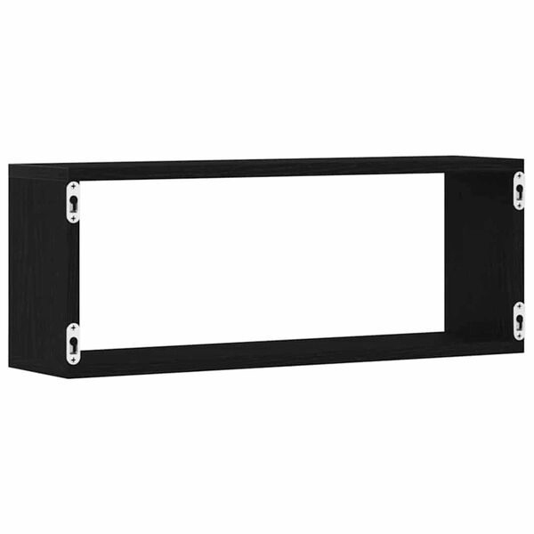 vidaXL Ράφια Τοίχου με ράφι Επιτοίχιο 2 pcs Μαύρη δρυς 60 x 15 x 23 cm