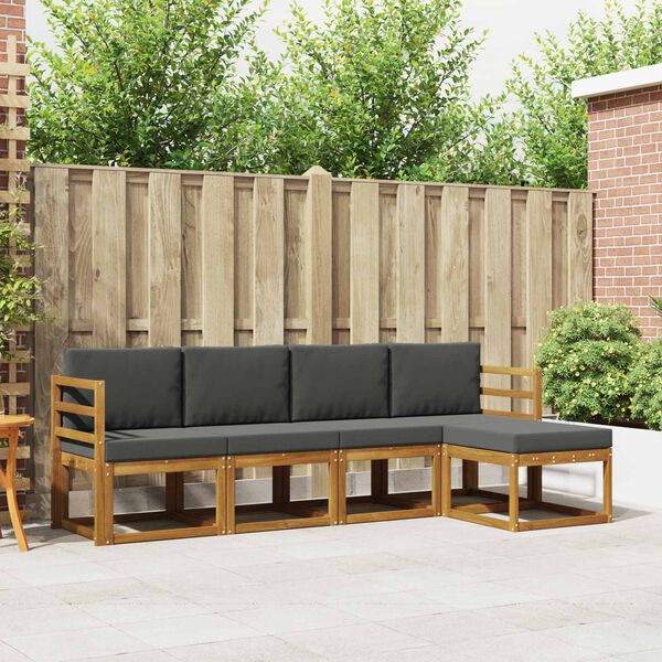 vidaXL &Sigma;&epsilon;&iota;&rho;ά &Kappa;&alpha;&nu;&alpha;&pi;έ &Epsilon;&xi;&omega;&tau;&epsilon;&rho;&iota;&kappa;&omicron;ύ &mu;&epsilon; &mu;&alpha;&xi;&iota;&lambda;ά&rho;&iota; 5 pcs &Phi;&upsilon;&sigma;&iota;&kappa;ό &kappa;&alpha;&iota; &Alpha;&nu;&theta;&rho;&alpha;&kappa;ί